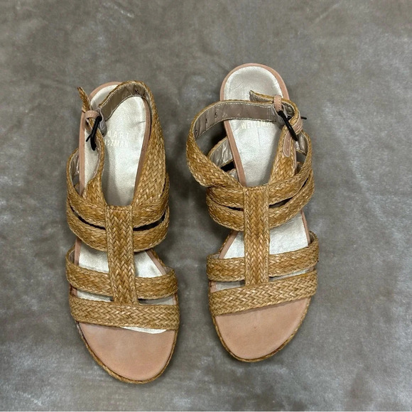Stuart Weitzman Tan Jute Weavit Platform Sandals Size 6 - Picture 5 of 12